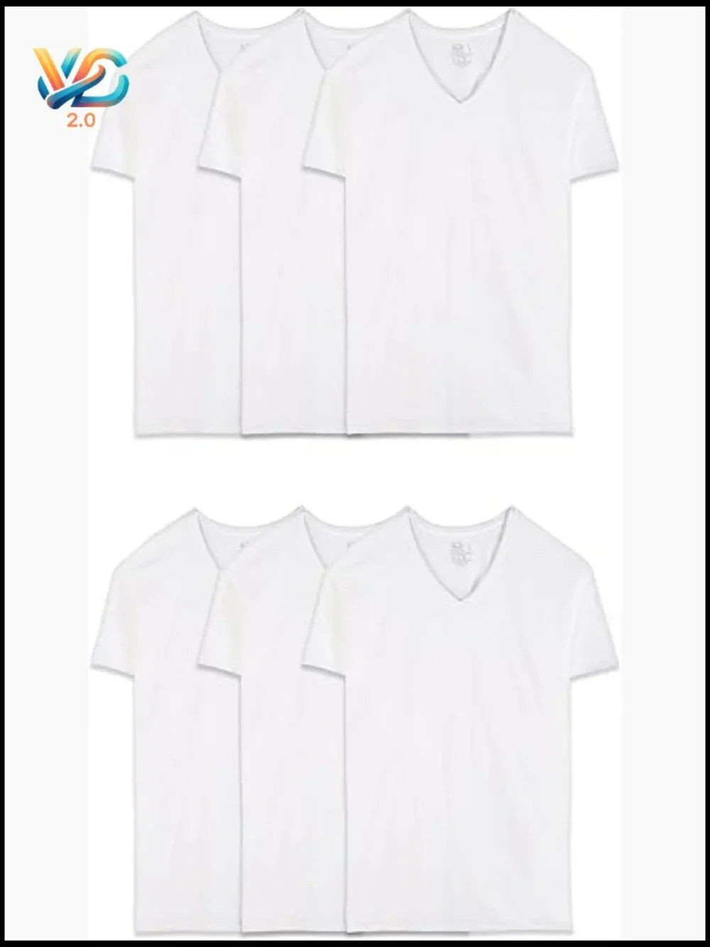 Men's Moisture Wicking V-Neck Undershirts 6-Pack Tag Free Short Sleeve